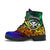 Hawaii Leather Boots - Rainbow Polynesian Pattern - Polynesian Pride