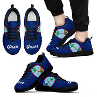 Guam Sneakers - Guam Flag Coat Of Arms Blue - A5 Unisex Black - Polynesian Pride