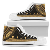 Fiji High Top Shoes - Polynesian Gold Chief Version Unisex White - Polynesian Pride