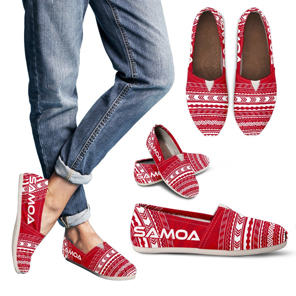 Samoa Casual Shoes - Polynesian Flag Chief Version Women White - Polynesian Pride