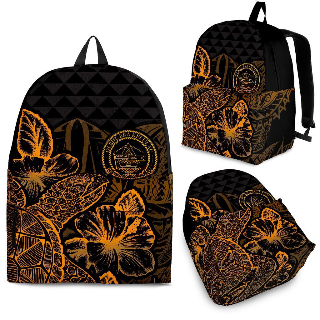 Palau Polynesian Backpack Turtle Hibiscus Gold Gold - Polynesian Pride