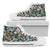 Hawaiian Shoes - Tropical Plumeria Pattern With Palm Leaves High Top Shoes Mens High Top White - Polynesian Pride