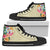 Hawaii Polynesian Flowers Swimming Turtles High Top Shoe Black - Polynesian Pride