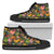 Hawaiian Shoes - Seamless Tropical Flower Plant And Leaf Pattern High Top Shoes Womens High Top Black - Polynesian Pride