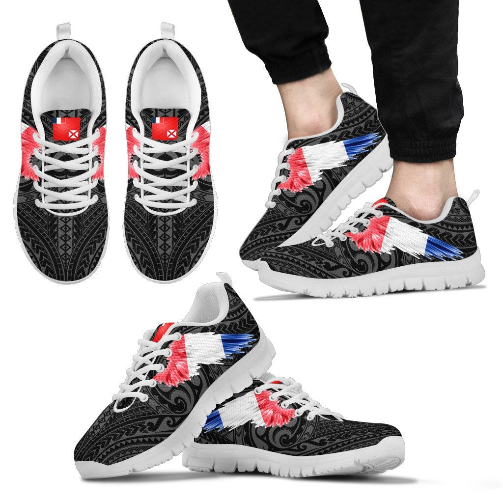 Wallis and Futuna Sneakers - Wallis and Futuna Coat Of Arms & Flag Wing - A8 - Polynesian Pride