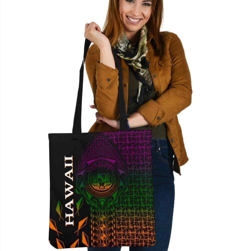 Hawaii Tote Bags - Hawaii Seal Rocket Style Tote Bag One Size Black - Polynesian Pride