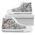 Hawaiian Shoes - Tropical Palm Leaves And Flowers High Top Shoes Mens High Top White - Polynesian Pride