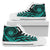 Hawaii State Tattoo Swirly Turquoise Polynesian High Top Shoes Womens High Top White - Polynesian Pride