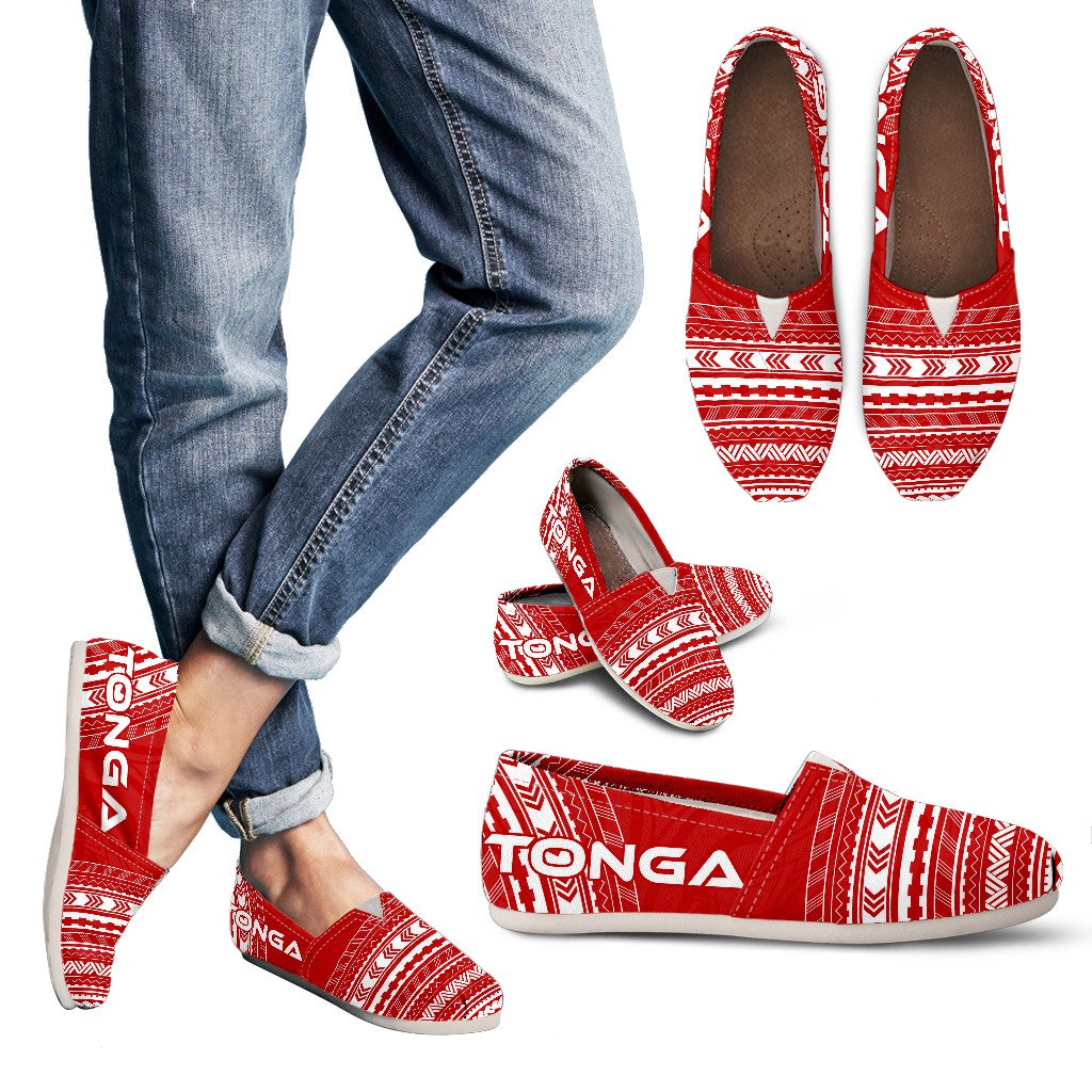 Tonga Casual Shoes - Polynesian Flag Chief Version Women White - Polynesian Pride