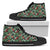 Hawaiian Shoes - Tropical Monstera Leaf Green Mix High Top Shoes Mens High Top Black - Polynesian Pride