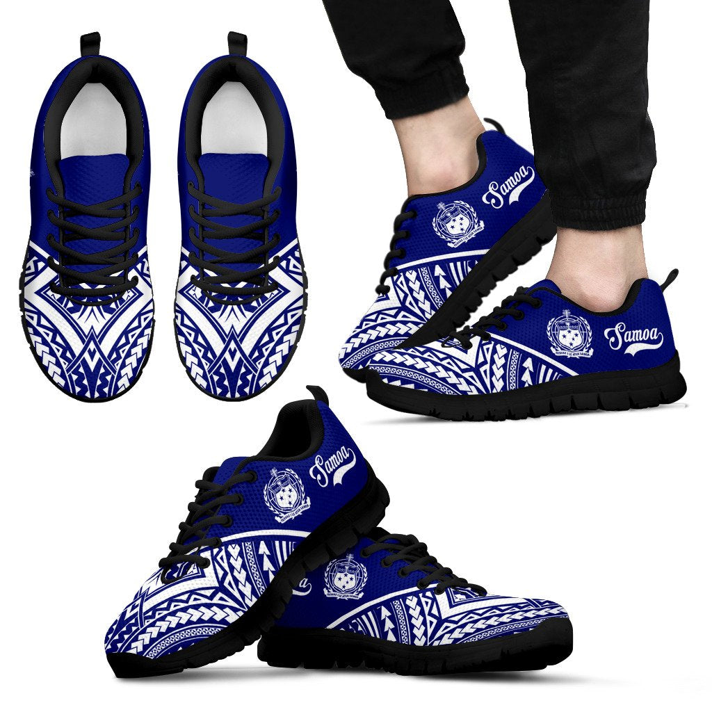 Samoa Sneakers - Samoa Coat Of Arms Polynesian Tattoo Unisex Black - Polynesian Pride