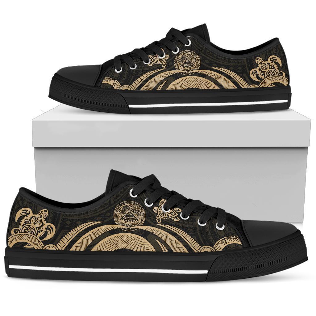 American Samoa Low Top Shoes - Gold Tentacle Turtle - Polynesian Pride