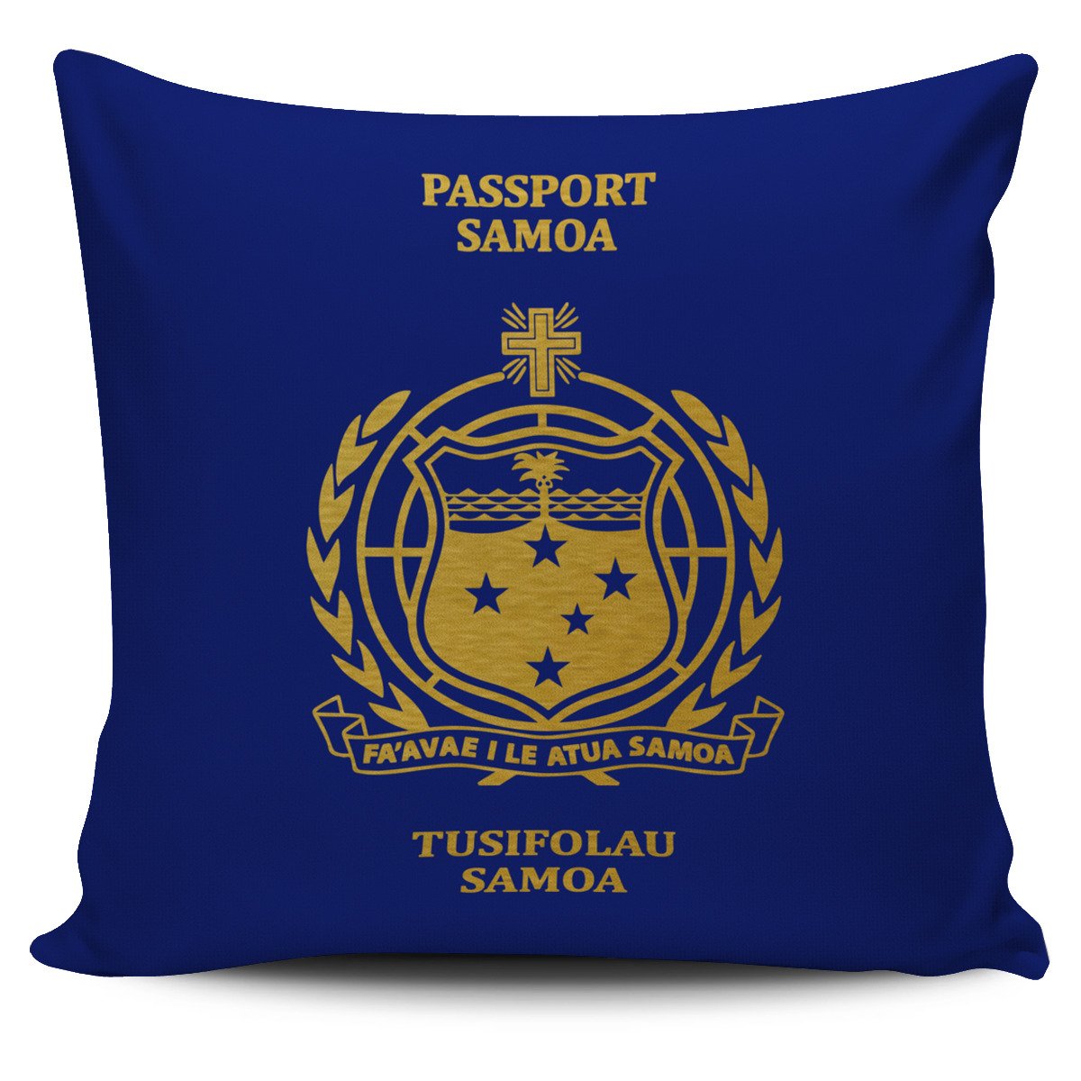 Samoa Pillow Cover - Passport Version Samoa One Size Blue - Polynesian Pride