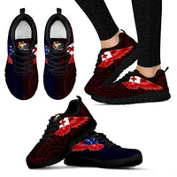 Tokouso Sneakers - TokuUso Coat Of Arms & Flag Wing - A8 Unisex Black - Polynesian Pride