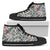 Hawaiian Shoes - Tropical Palm Leaves And Flowers High Top Shoes Womens High Top Black - Polynesian Pride