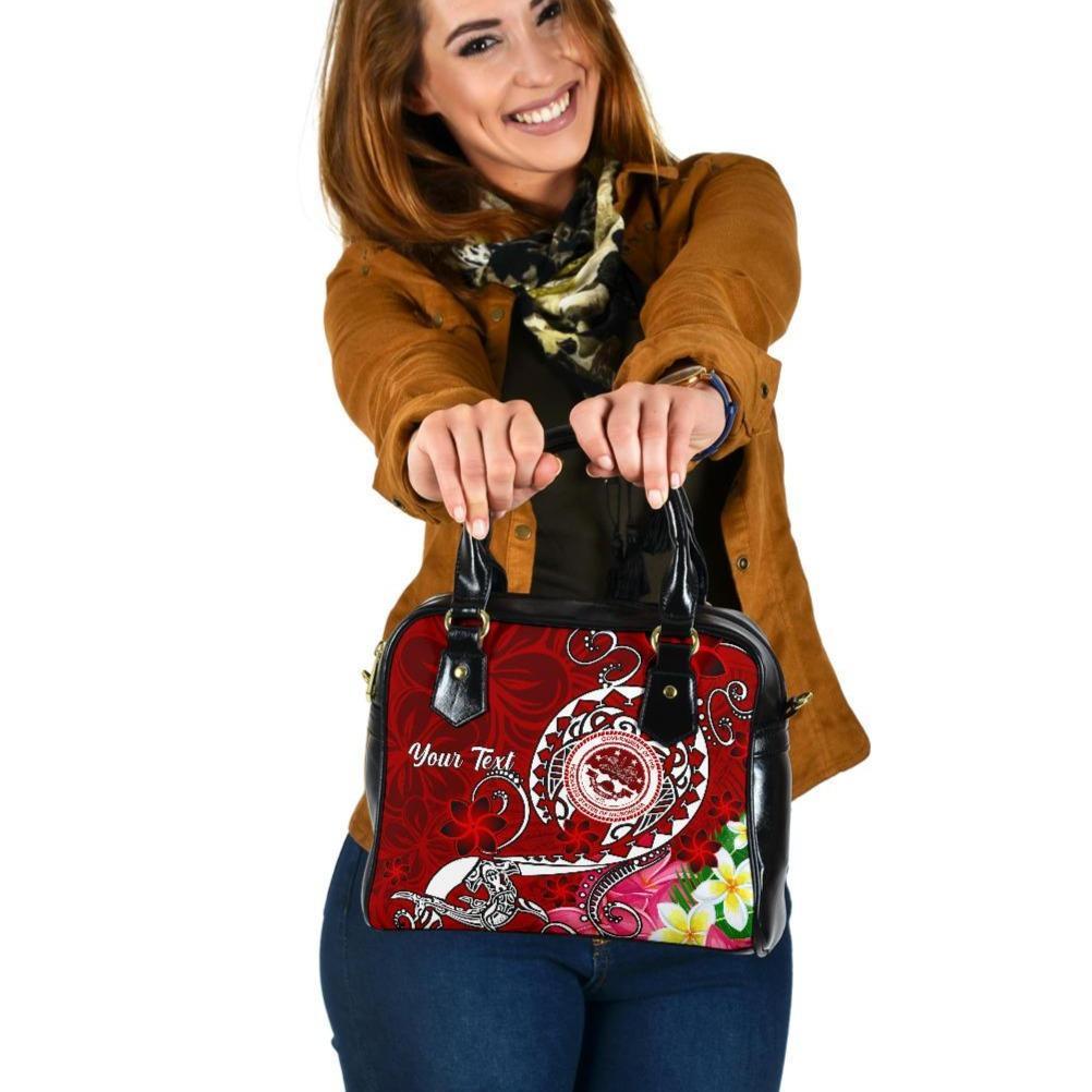 FSM Custom Personalised Shoulder Handbag - Turtle Plumeria (Red) One Size Red - Polynesian Pride