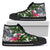 Palau High Top Shoes White - Turtle Plumeria Banana Leaf Crest Unisex Black - Polynesian Pride