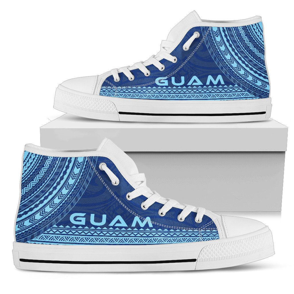 Guam High Top Shoes - Polynesian Flag Chief Version Unisex Black - Polynesian Pride