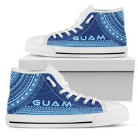 Guam High Top Shoes - Polynesian Flag Chief Version Unisex Black - Polynesian Pride