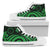 Cook Islands High Top Canvas Shoes - Green Tentacle Turtle Unisex White - Polynesian Pride