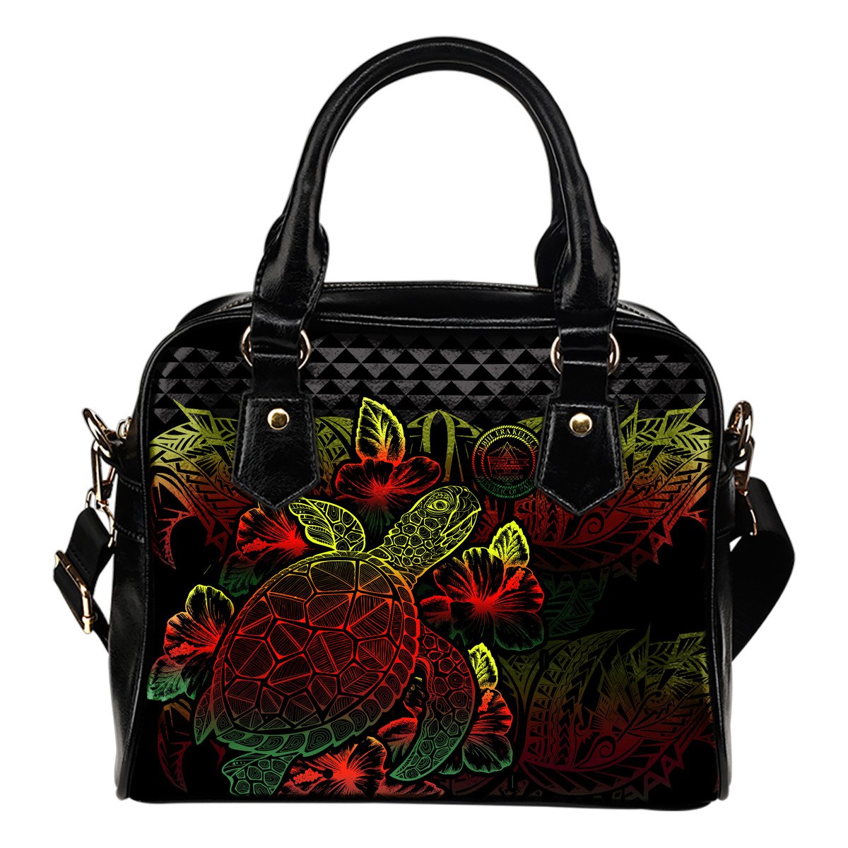 Palau Polynesian Shoulder Handbag Turtle Hibiscus Reggae One Size Reggae - Polynesian Pride