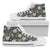 Hawaiian Shoes - Tropical Monstera Leaf Red High Top Shoes Womens High Top White - Polynesian Pride