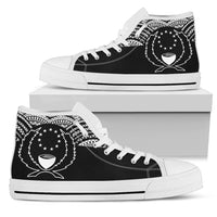 Pohnpei High Top Shoes - Micronesian Black Style - Polynesian Pride