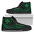 Hawaiian Kanaka State Tattoo Swirly Green Polynesian High Top Shoes Womens High Top Black - Polynesian Pride