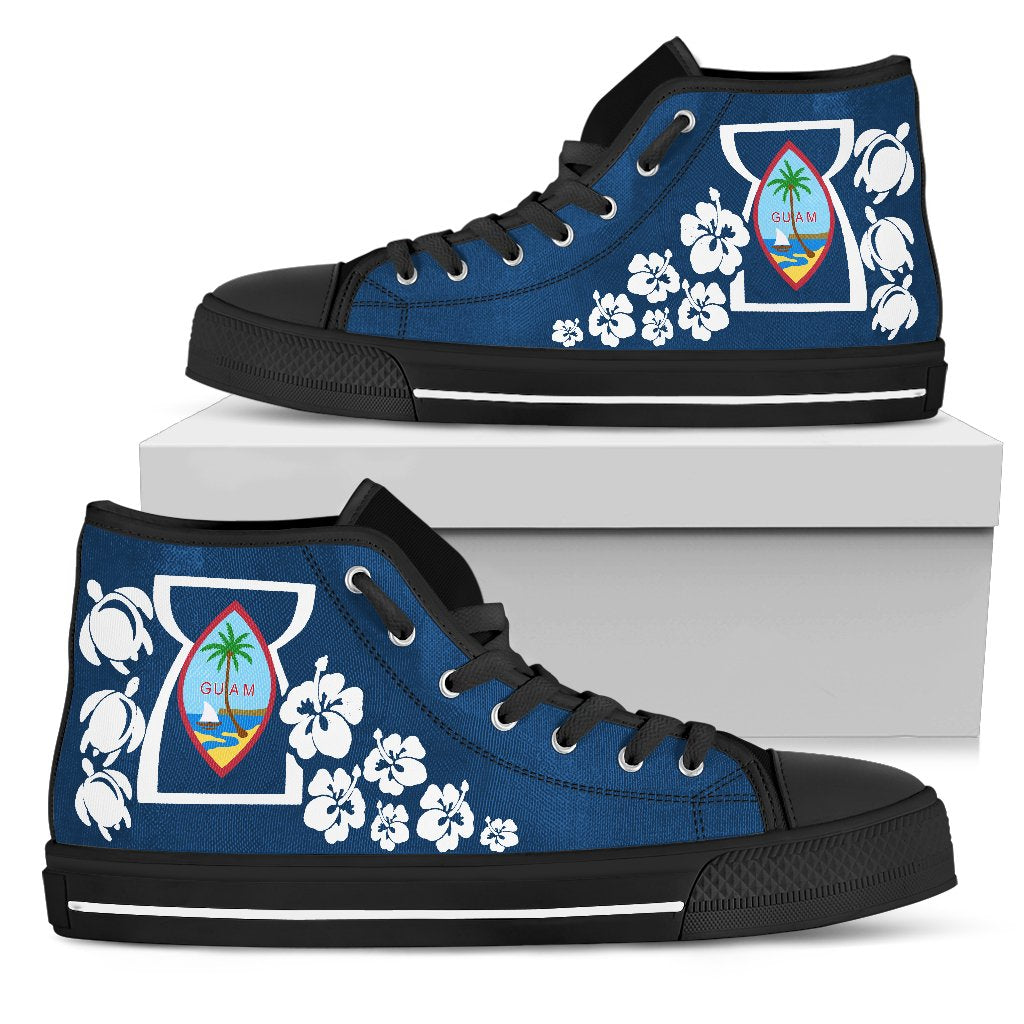 Guam High Top Shoes - Chamorro Style Unisex Black - Polynesian Pride