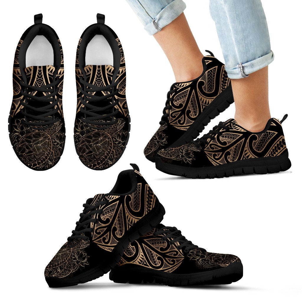 Polynesian Sneakers - Polynesian Turtle Tattoo Gold Version - Polynesian Pride