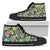 Hawaiian Shoes - Tropical Hibiscus Banana Leafs High Top Shoes Womens High Top Black - Polynesian Pride