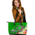 Hawaii Polynesian Leather Tote Bag - Turtle Plumeria (Green) Green - Polynesian Pride