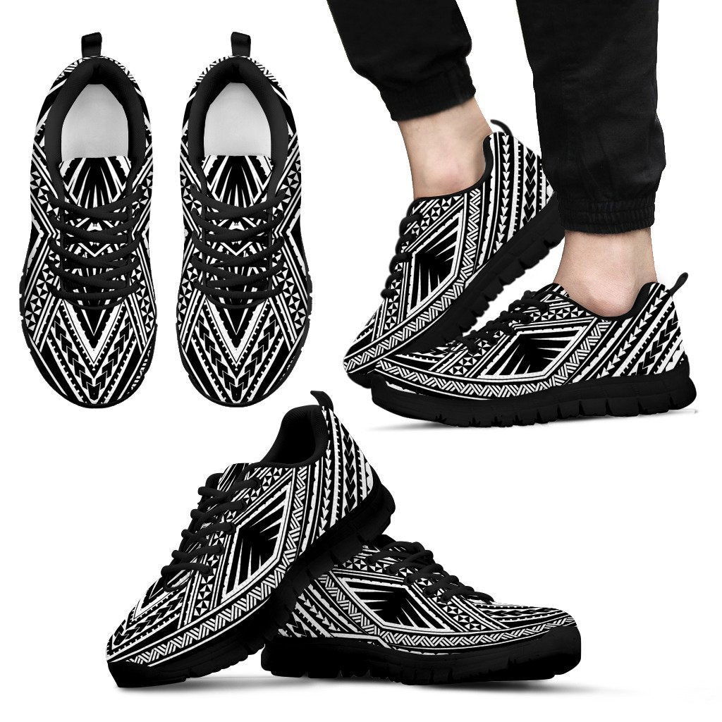 Samoa Sneakers - Samoan Maori Style - K5 Unisex Black - Polynesian Pride