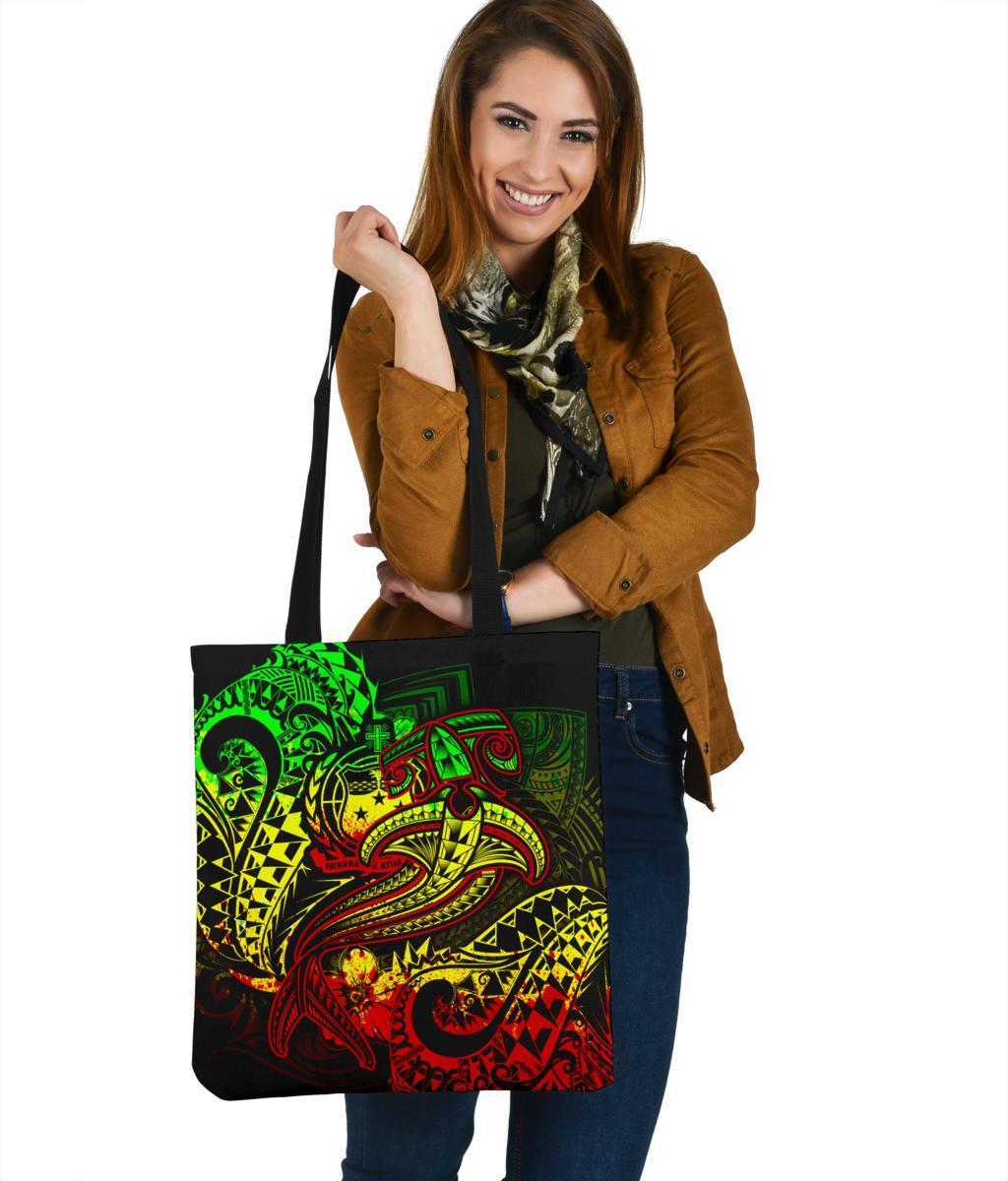 Samoa Tote Bags - Reggae Shark Polynesian Tattoo Tote Bag One Size Reggae - Polynesian Pride