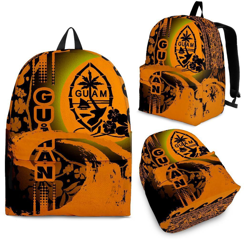 Guam Backpack - Hibiscus And Wave Goldenrod Gold - Polynesian Pride