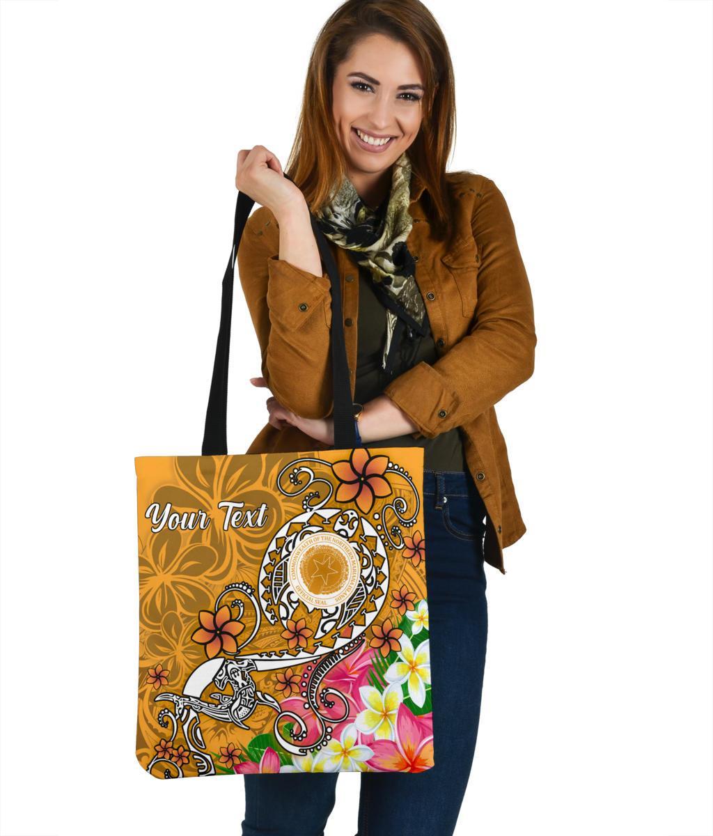 CNMI (Custom Personalised) Tote Bags - Turtle Plumeria (Gold) Tote Bag One Size Art - Polynesian Pride
