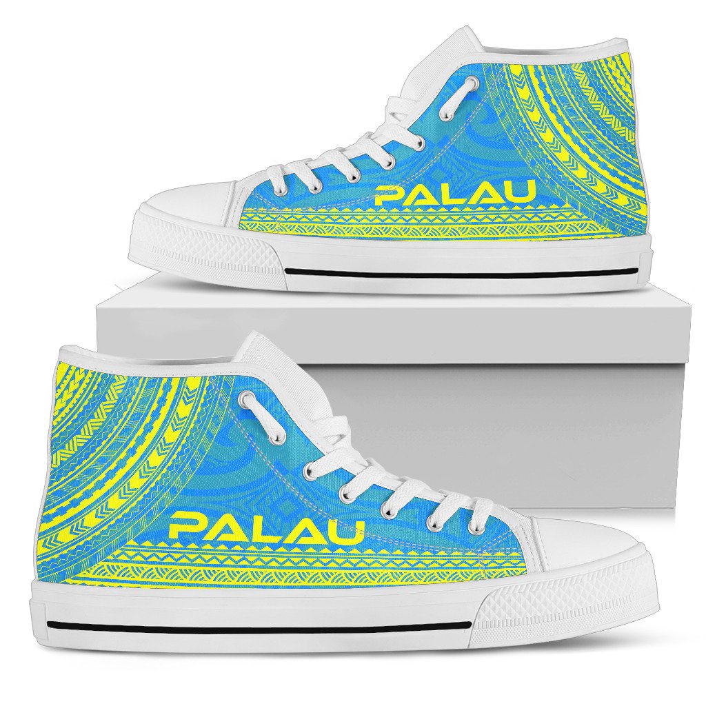 Palau High Top Shoes - Polynesian Flag Chief Version Unisex Black - Polynesian Pride