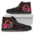 Hawaii High Top Shoes - Kanaka Maoli With Hibiscus On Polynesian Patterns (RED) - Polynesian Pride