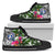 Northern Mariana Islands High Top Shoes White - Turtle Plumeria Banana Leaf Unisex Black - Polynesian Pride