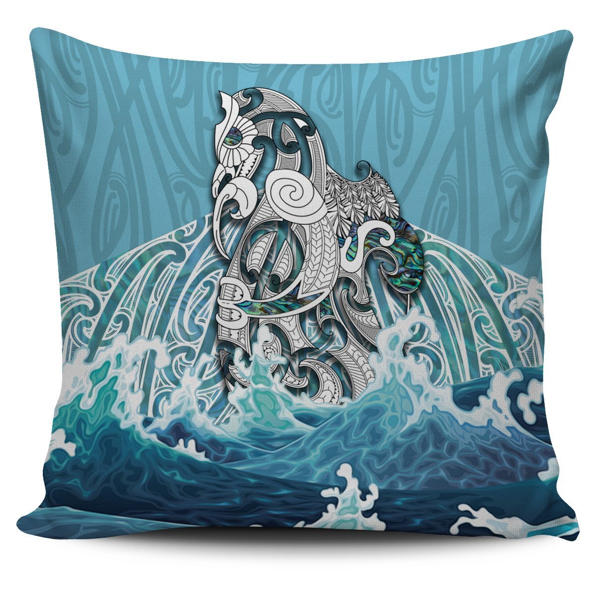 Maori Manaia The Blue Sea Pillow Cover - Polynesian Pride