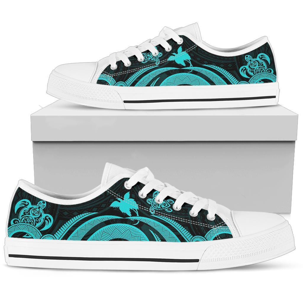 Papua New Guinea Low Top Canvas Shoes - Turquoise Tentacle Turtle - Polynesian Pride