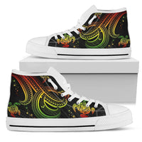 Polynesian High Top Shoes - Reggae Turtle Unisex White - Polynesian Pride