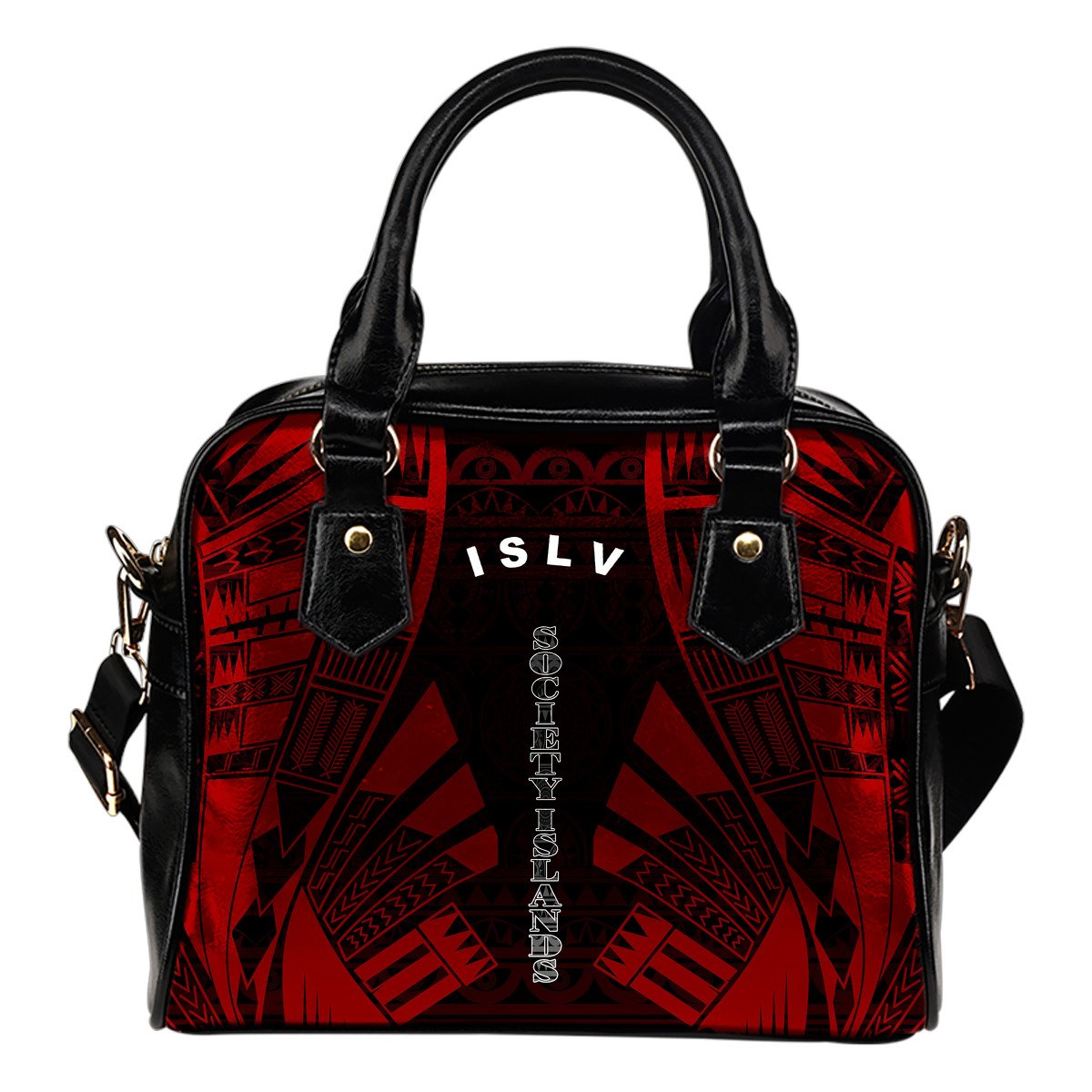 Society Islands Shoulder Handbag - Polynesian Tattoo Red One Size Red - Polynesian Pride