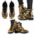 Cook Islands Leather Boots - Polynesian Tattoo Gold - Polynesian Pride