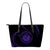 Hawaii Coat Of Arms Small Leather Tote - Purple - Frida Style Black - Polynesian Pride