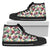 Hawaiian Shoes - Tropical Palm Leaf White High Top Shoes Womens High Top Black - Polynesian Pride