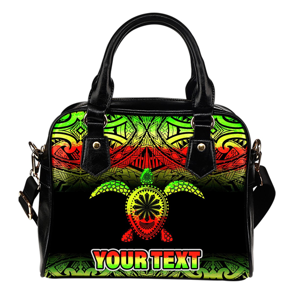 Turtle Custom Personalised Shoulder Handbag - Polynesian Reggae Fog One Size Reggae - Polynesian Pride