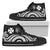 Wallis and Futuna High Top Canvas Shoes - White Tentacle Turtle Unisex Black - Polynesian Pride