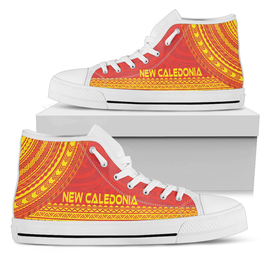 New Caledonia High Top Shoes - Polynesian Flag Chief Version Unisex Black - Polynesian Pride