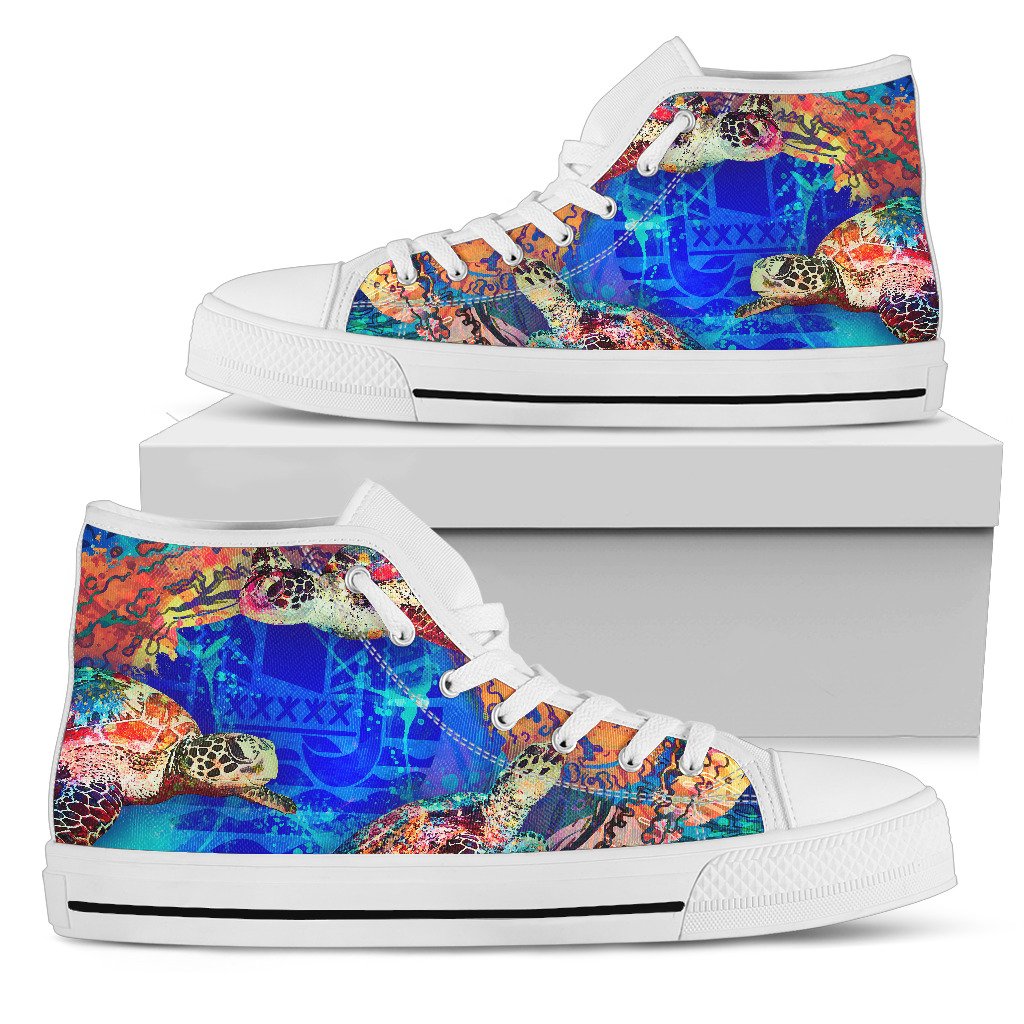 Tahiti Polynesian High Top Shoes - Coral Treasure - Polynesian Pride